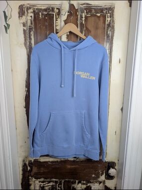 Morgan Wallen Blue One Thing At A Time Graphic Hoodie Medium Merch Country Music